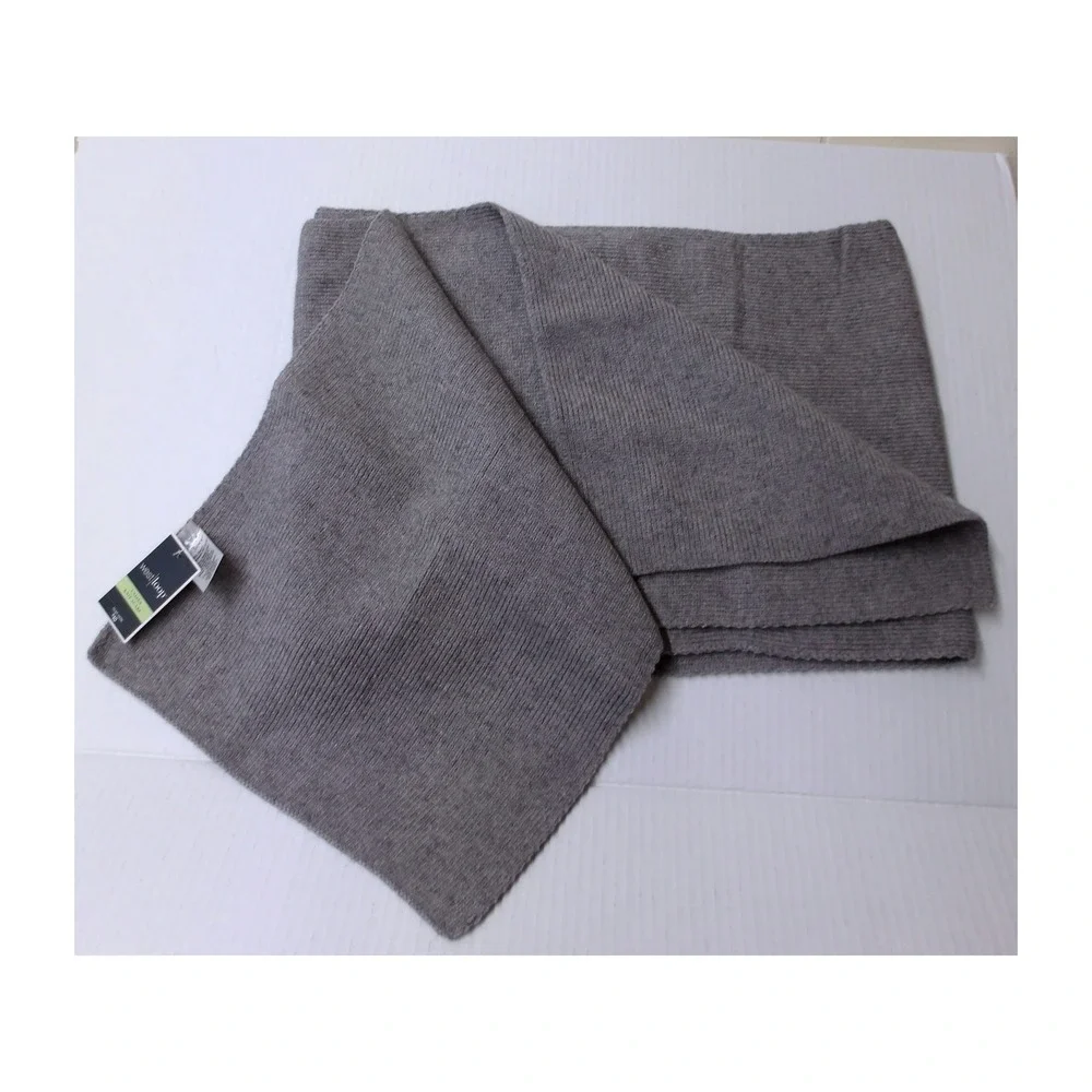 West and Loop Warm and Cosy Gray Ribbed Knit Scarf 12